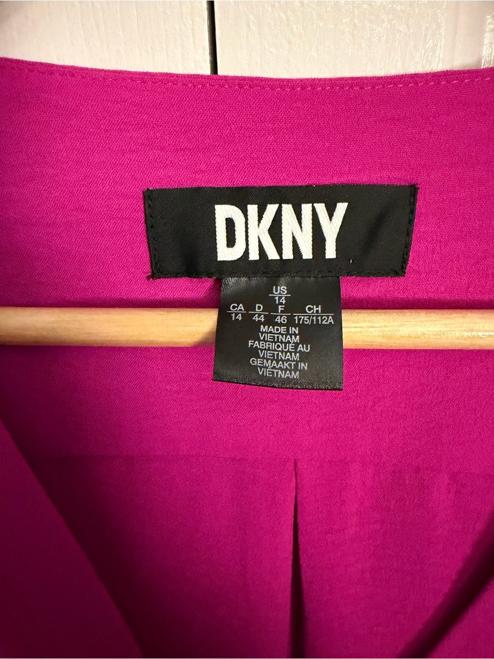 DKNY Magenta Button Front Belted Dress Size 14 - Picture 3 of 9